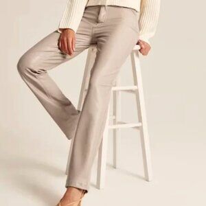 Abercrombie and Fitch High Rise 90s Straight Vegan Leather Pant Womens 6L/28 Tan